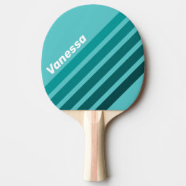 Aqua Fade Angled Striping with Name Tischtennis Schläger