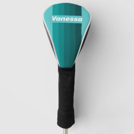 Aqua Fade Pin Stripes with Name Golf Headcover