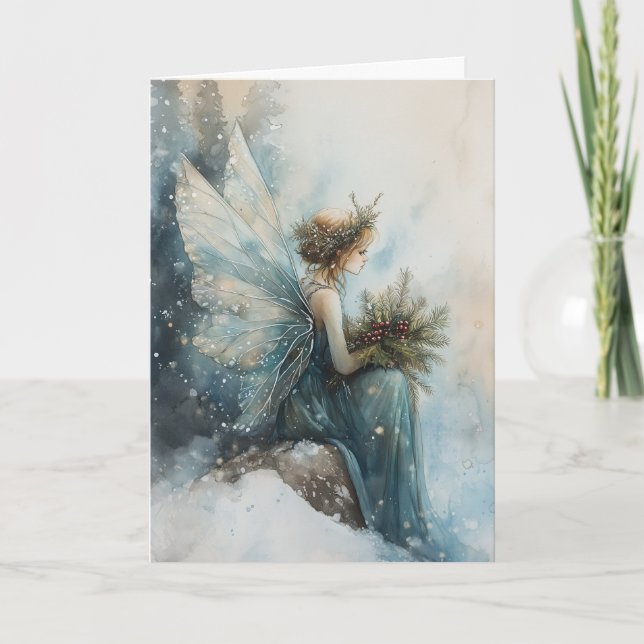 Aqua Fairy im Wasserfarbenfrohen Azurblau Karte (Vorderseite)
