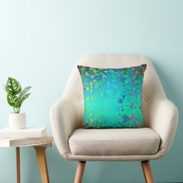 Aqua Falling Hearts Kissen