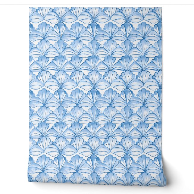 Aqua Fan Breeze Petite - Blau, Weiß - Küste Tapete (Abrollen)