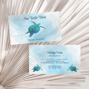 Aqua-Farn-Meer-Schildkröte Tropisches Aquamarines  Visitenkarte