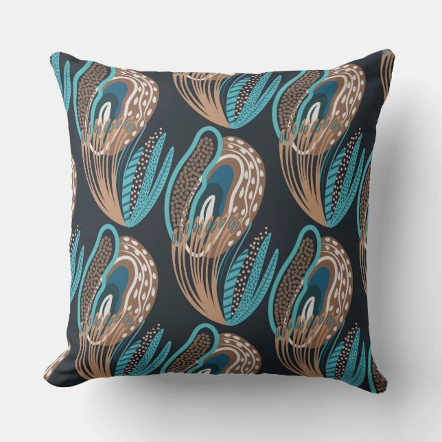 Aqua Feather Decorative Kissen (Vorderseite)