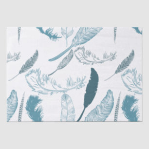 Aqua Feathers Seidenpapier