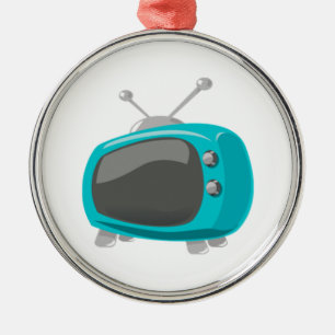 Aqua-Fernsehen Silbernes Ornament
