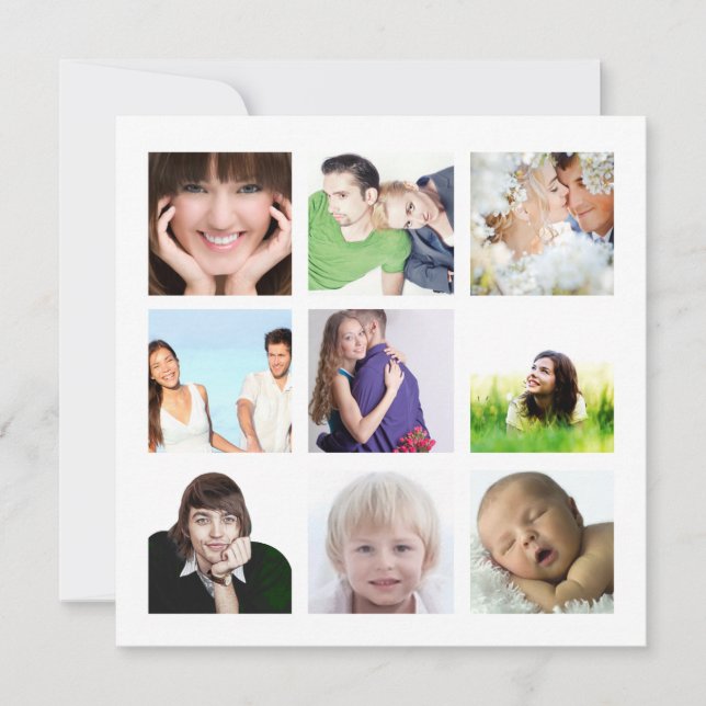 Aqua Flèches Photo Collage Cartes de fin de année (Devant)