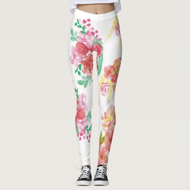 Aqua fleur leggings (Vorderseite)