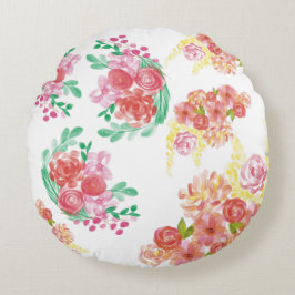 Aqua fleur rundes kissen