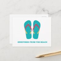 Aqua Flip Flops Grußkarte