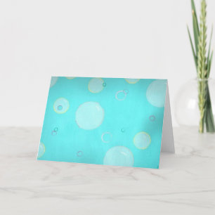 Aqua Floating Kreise und Blasen Grußkarten Karte