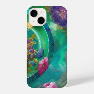 Aqua Floral Abstrakt Unterwasser Garten iPhone 14 Hülle