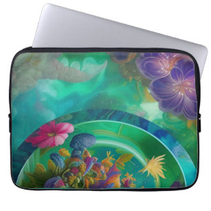 Aqua Floral Abstrakt Unterwasser Garten Laptopschutzhülle