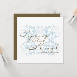 Aqua Floral Blühte Knuten-Chic Hochzeit Einladung