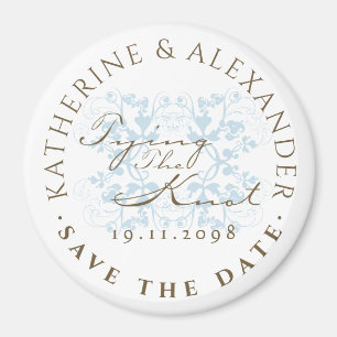 Aqua Floral Flourdissant Liant Le Knot STD Magnet