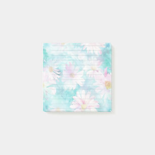 Aqua floral post-it klebezettel