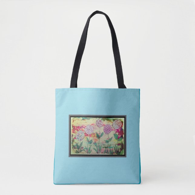Aqua Floral Tasche (Vorderseite)