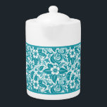 Aqua Floral Teapot<br><div class="desc">Aqua Floral Teapot</div>