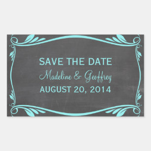 Aqua Flourish Chalkboard Enregistrer les stickers 
