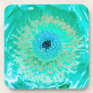 Aqua Flower Dessous de verre en plastique dur
