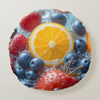 Aqua Frucht-Medley Rundes Kissen