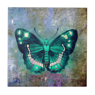 Aqua-Galaxie-Schmetterling Fliese