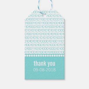Aqua Geek Chic Binary Code Geschenktasten Geschenkanhänger