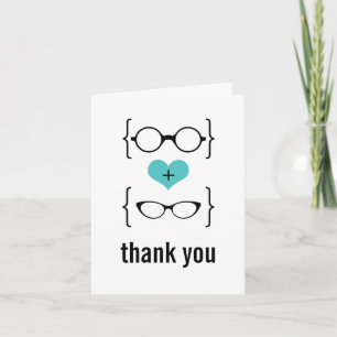 Aqua Geeky Brille Danke Karte