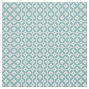 Aqua Geometric Circles Muster Shippo Stoff