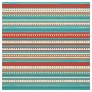 Aqua geometric Zickzack and Stripes Aqua Stoff