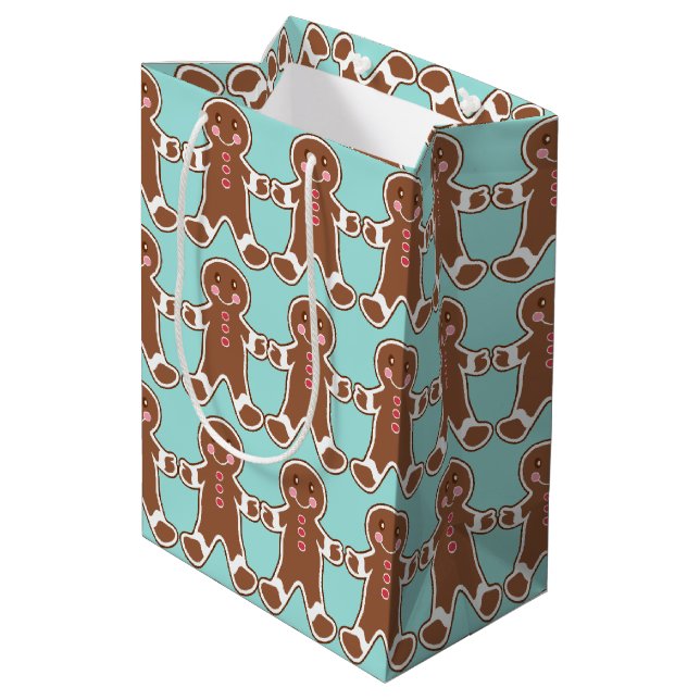 Aqua Gingerbread Homme Cadeau Sac (Dos Angle)