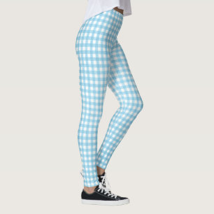 Aqua-Gingham-Muster Leggings