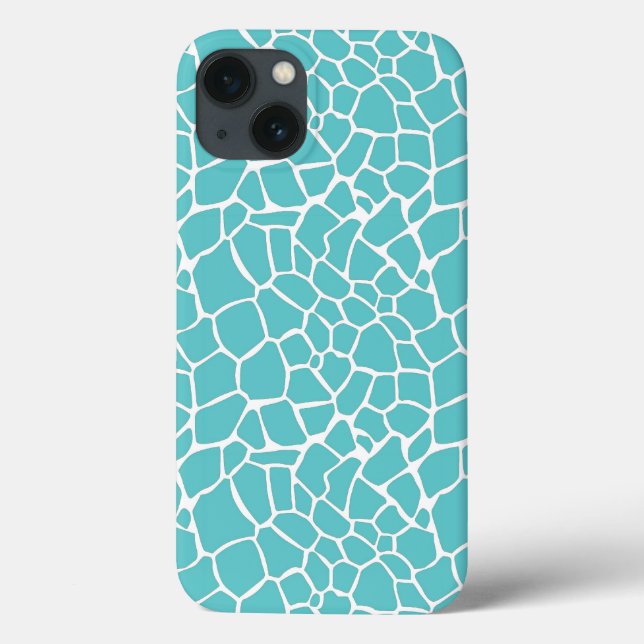 Aqua Giraffe Print Case-Mate iPhone Hülle (Rückseite)