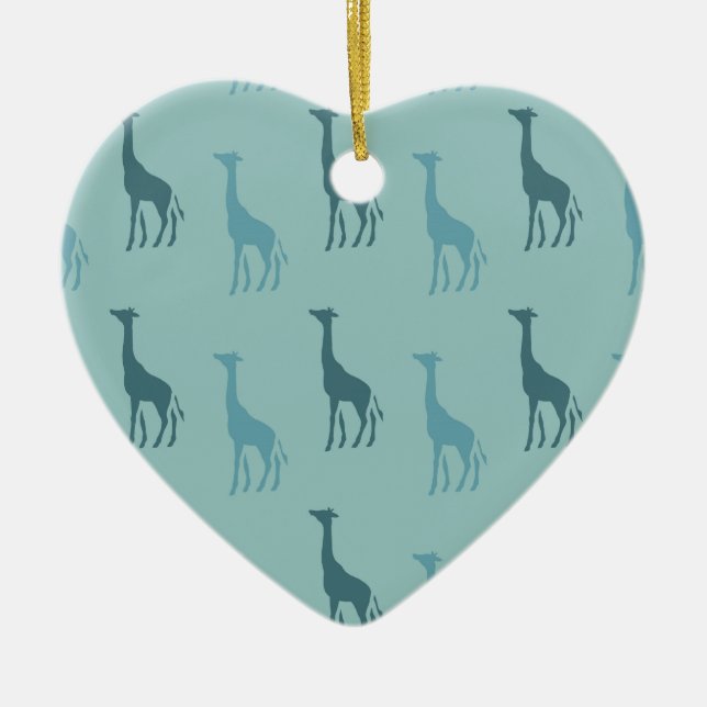 Aqua-Giraffen Keramik Ornament (Vorne)