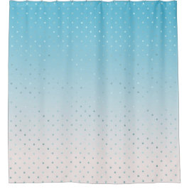 Aqua Glam Dots Ombre Duschvorhang