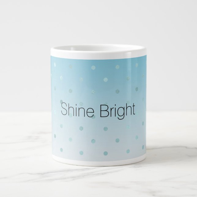 Aqua Glam Dots Ombre              Jumbo-Tasse (Vorderseite)