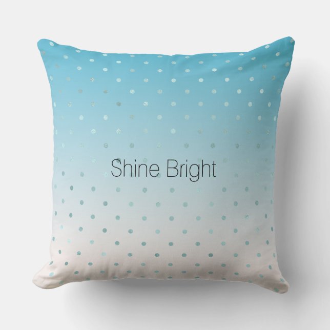 Aqua Glam Dots Ombre  Kissen (Vorderseite)
