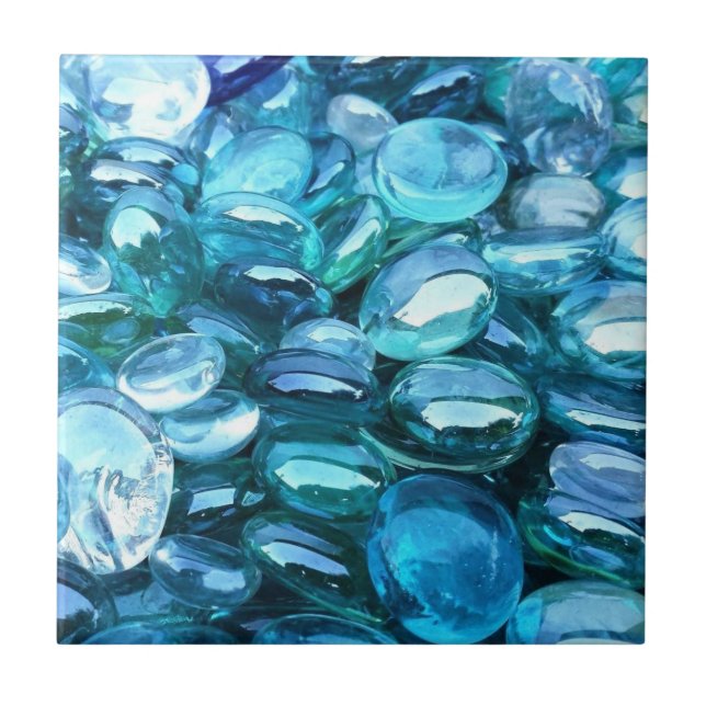 Aqua Glass Stones Fliese (Vorderseite)