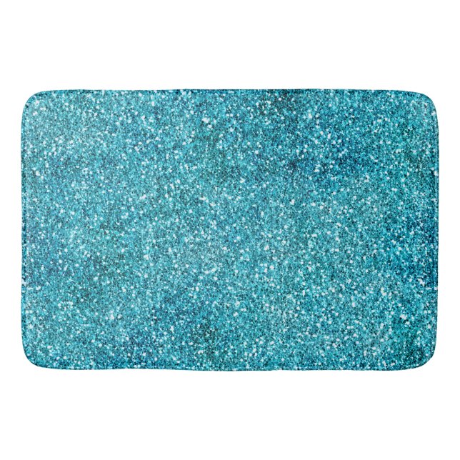 Aqua Glitz Glitzer Sparkle Badematte (Vorderseite)