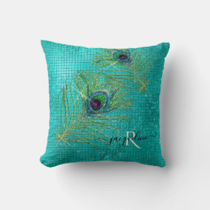 Aqua Glitzer Girly Modern-Sparkone Kissen