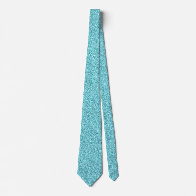 Aqua Glitzer Metallic Print Wedding Trauzeugen Kra Krawatte (Vorderseite)