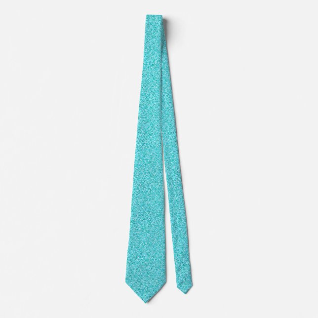 Aqua Glitzer Metallic Print Wedding Trauzeugen Krawatte (Vorderseite)
