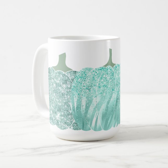 AQUA GLITZER SEHEN AUTUMN PUMPKINS KAFFEETASSE (Vorderseite Links)