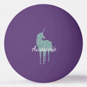 Aqua Glitzer Unicorn Phantastisch Personalisiert Tischtennisball