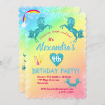 Aqua Glitzer Unicorns Geburtstag