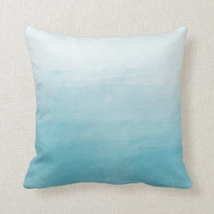 Aqua-Glücks-Aquarell Ombre Kissen