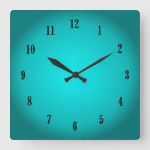 Aqua-Glühen Quadratische Wanduhr