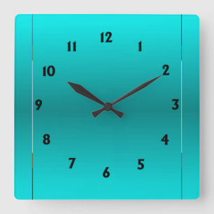 Aqua-Glühen Quadratische Wanduhr