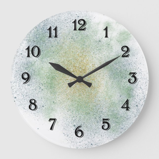 Aqua Gold Blue Dream Große Wanduhr (Vorderseite)