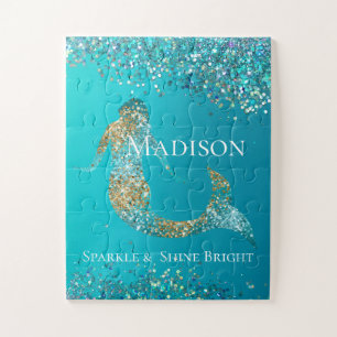 Aqua Gold Glitzer Sparkle Meerjungfrau