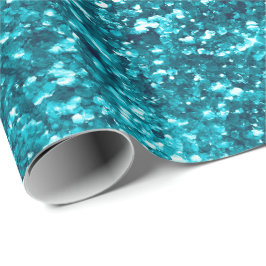 Aqua Gold Glitzy Glitzer (Meerjungfrau inspiriert) Geschenkpapier